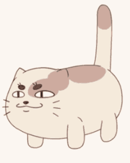 a cartoon drawing of a cat with an angry look on its face .
