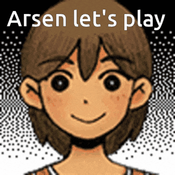 a cartoon of a boy with the words " arsen let 's play " written above him