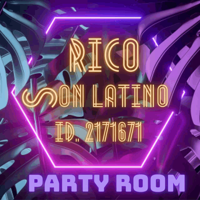 a neon sign that reads rico son latino id 2171671