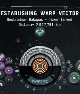 a screen that says ' establishing warp vector ' on the top