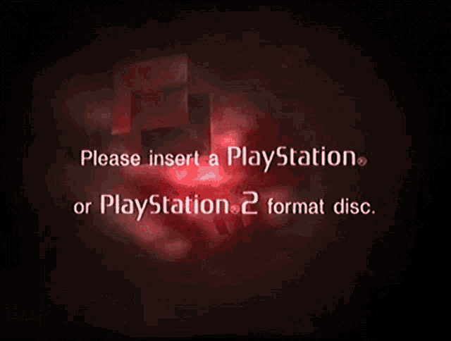 a screen that says " please insert a playstation " on it