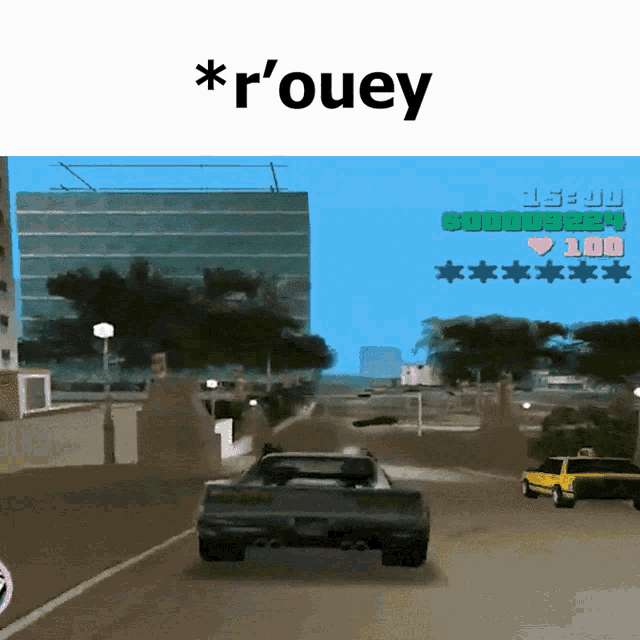 a screenshot of a video game with the words * r'ouey * below it