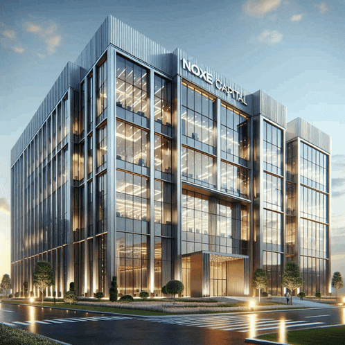 an artist 's impression of a noxe capital office building