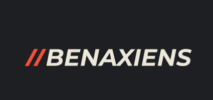 a logo for benaxiens is shown on a dark background