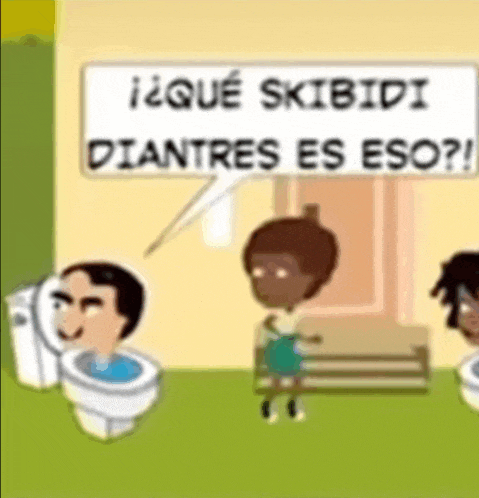 a cartoon of a man in a toilet with a sign that says skibidi diantre es eso