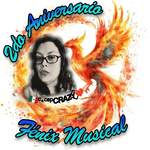 a picture of a woman and a phoenix with the words " 2do aniversario fenix musical " below it