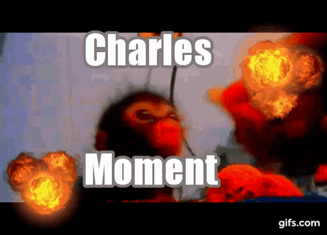 a picture of a monkey with the words " charles moment " above it