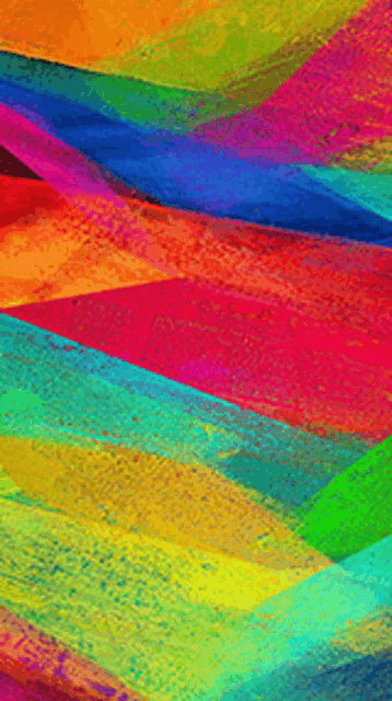 a close up of a colorful painting with a rainbow colored background