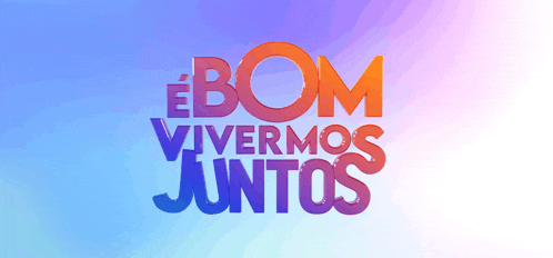 a blue and purple sign that says bom vivemos juntos