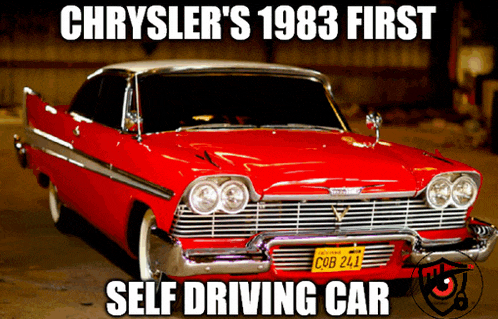 a chrysler 's 1983 first self driving car is displayed