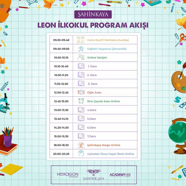 a schedule for leon ilkokulu program akişi