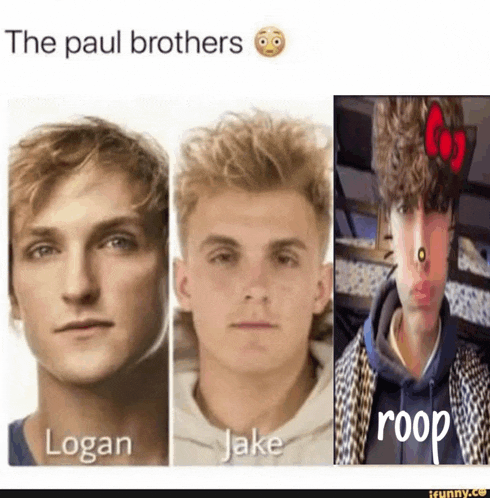 the paul brothers logan jake and rooper are shown in a meme