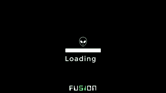 a loading bar with an alien on it and the words `` loading ... ''