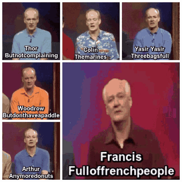 a collage of images of a man named francis
