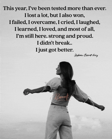 a black and white photo of a woman with her arms outstretched and a quote from stephanie bennett hurley