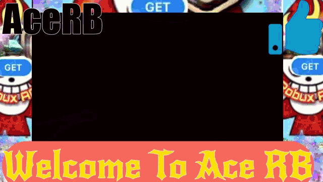 a screen that says acerb welcome to ace rb with a thumbs up