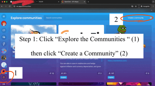 a screenshot of a web page that says " explore communities "