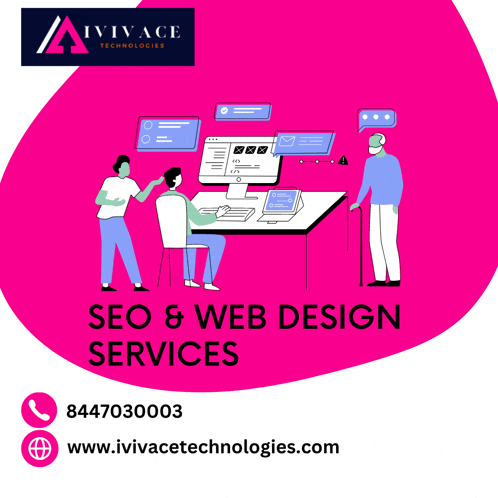 an advertisement for seo and web design services by ivivace