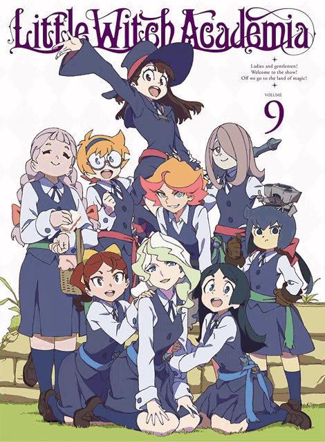 a little witch academia volume 9 poster with a group of girls