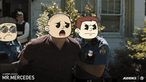 an ad for mr. mercedes shows a man in handcuffs