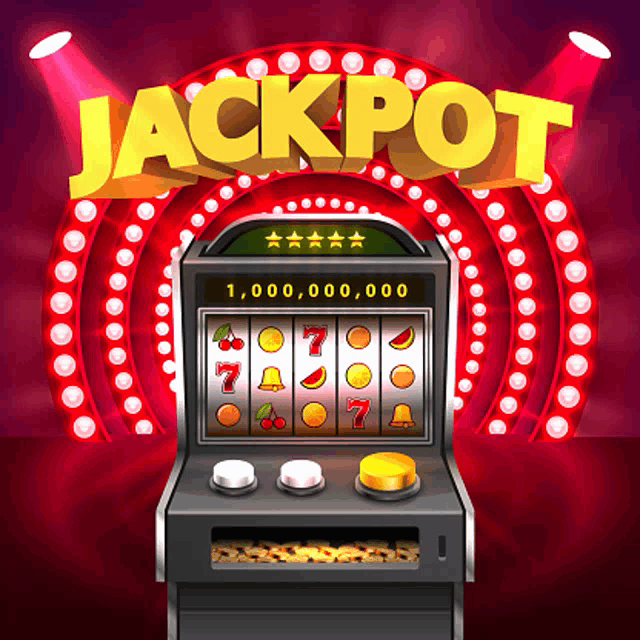 a slot machine with the word jackpot written above it