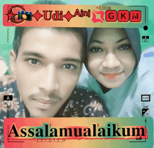 a picture of a man and a woman with the words assalamualaikum on it