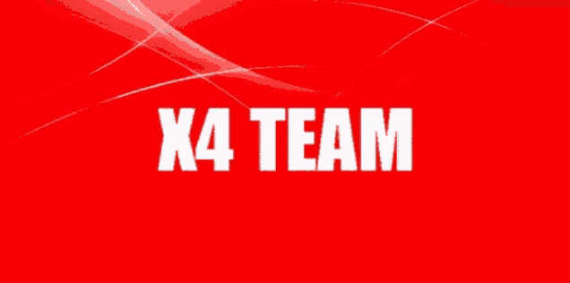 a red background with x4 team written in white