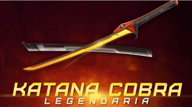 a katana cobra legendaria advertisement with a sword