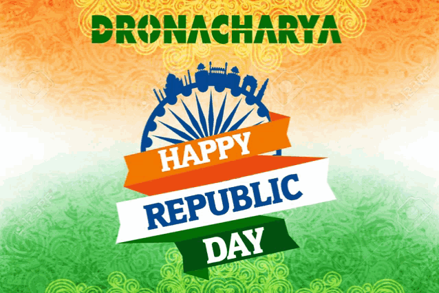 a poster that says happy republic day with a ferris wheel in the background