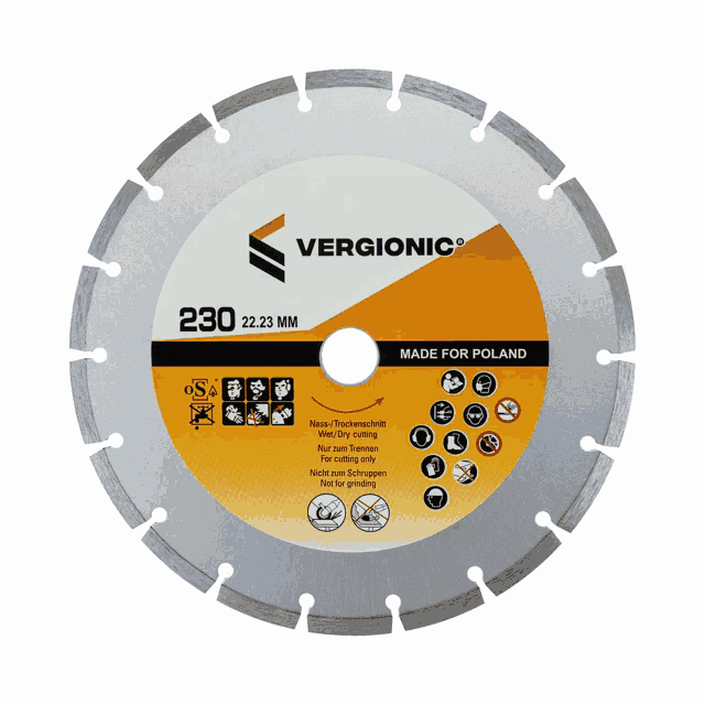 a vergionic 230 22.23 mm circular saw blade is made in poland