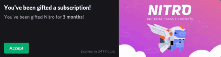 a sign that says you 've been gifted a subscription and accept