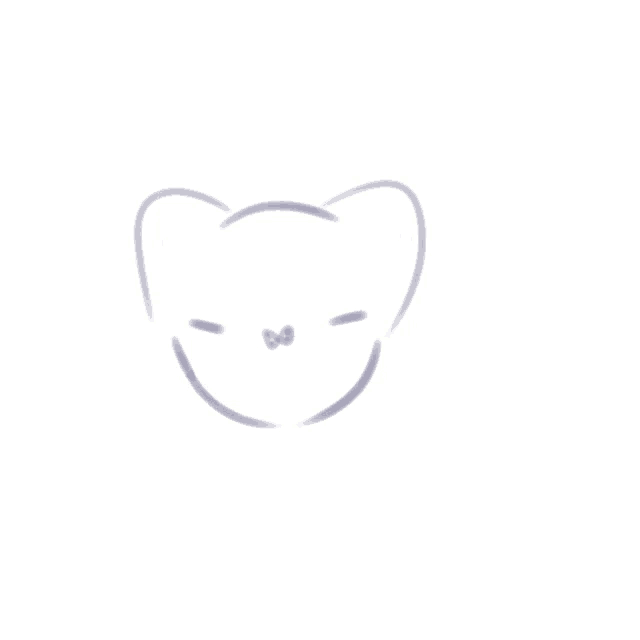 a drawing of a cat 's face with a bow in its mouth