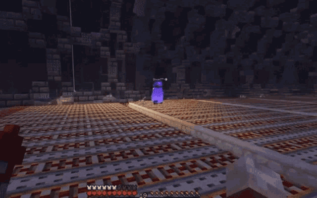 a person in a purple cape is standing in a video game