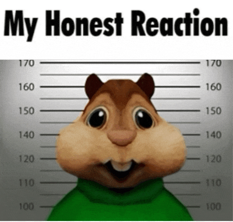 a chipmunk with the words " my honest reaction " below it