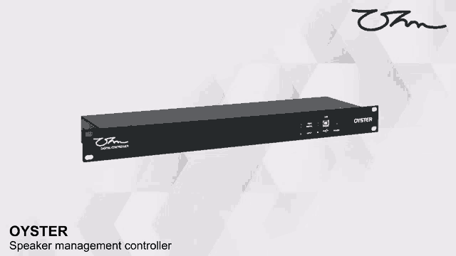 an oyster speaker management controller sits on a white background