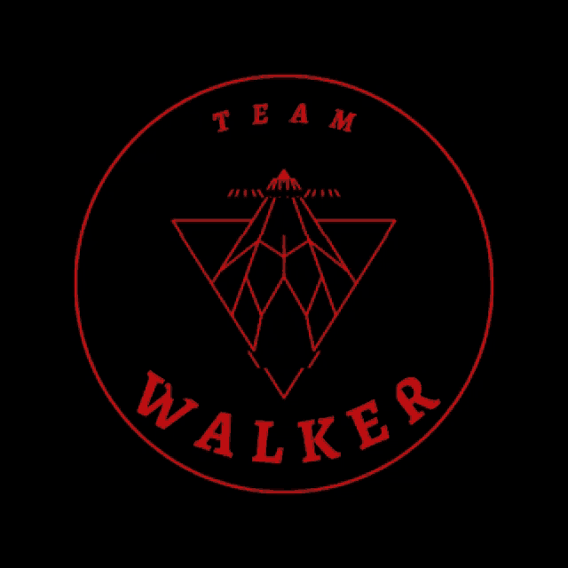 a logo that says team walker in red letters