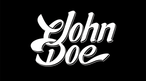 a black background with the word john doe in white letters