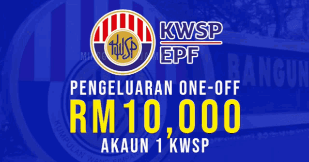 a blue background with a logo for kwpsp epf