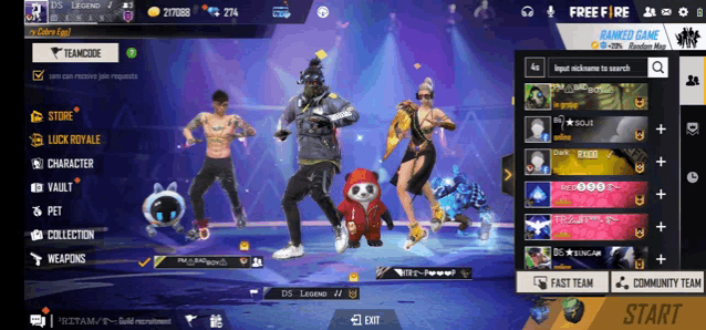 a screenshot of a game called free fire shows a group of people dancing