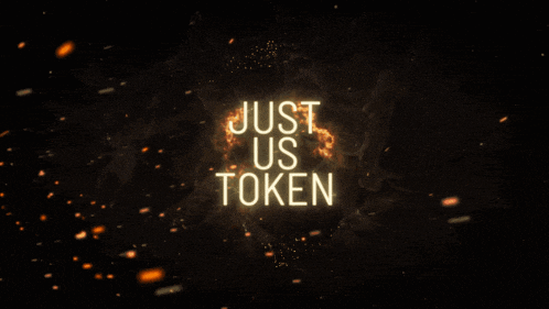 a sign that says just us token is lit up in the dark