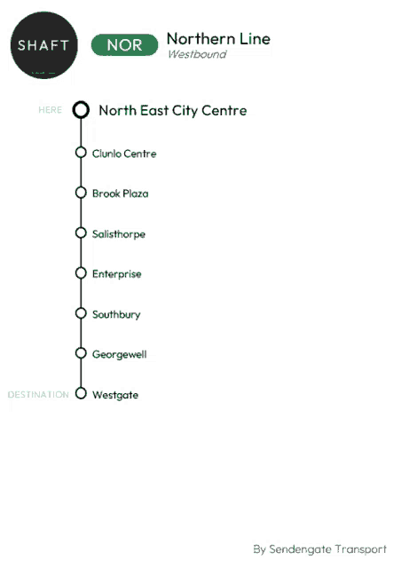 a map of the northern line showing the destination of westgate