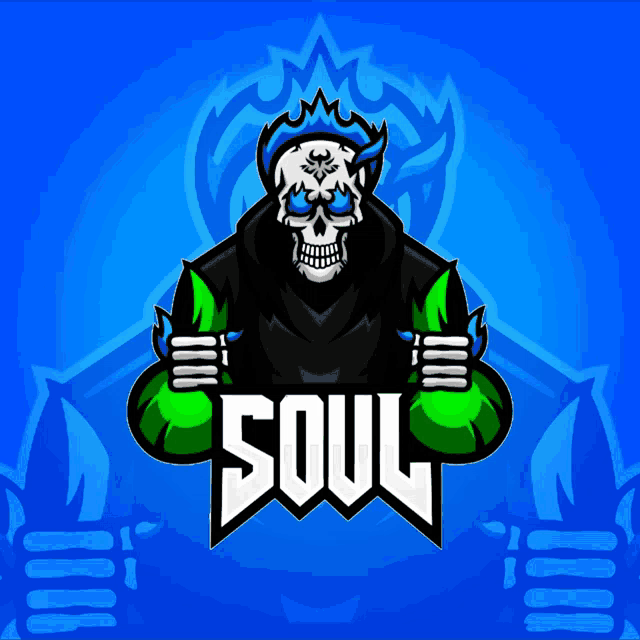 a skull mascot with the word soul on it