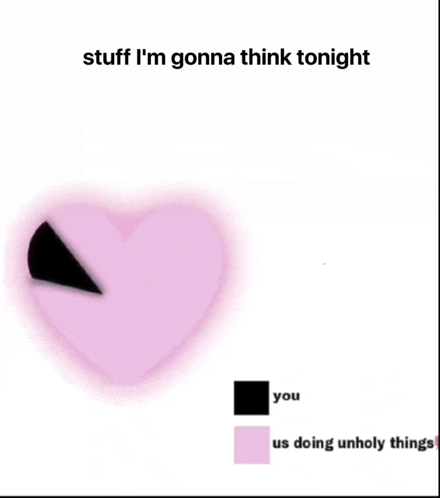 a pink heart with the words stuff i 'm gonna think tonight written on it