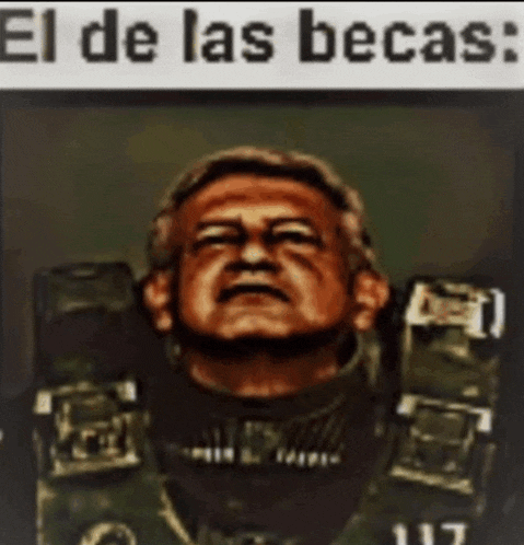 a painting of a man with the words el de las becas