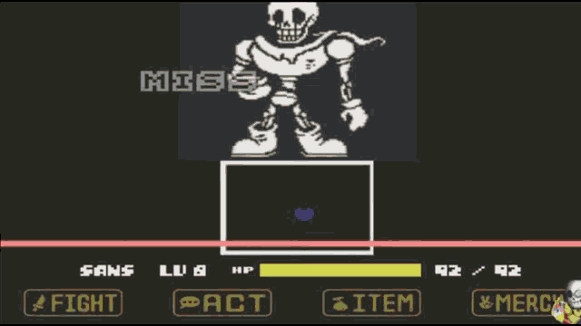 a video game screen shows a circle with a blue heart in it and says sans on the bottom