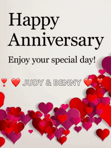 a card that says happy anniversary enjoy your special day