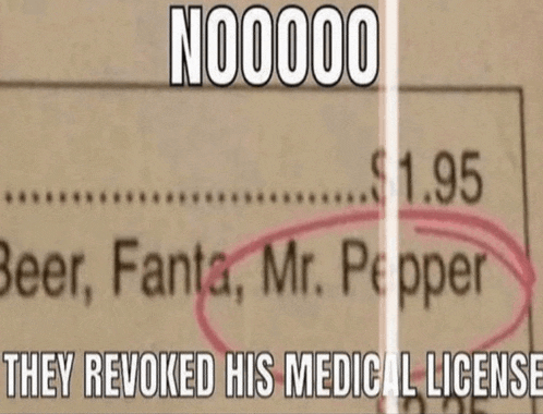 a receipt for beer fanta and mr. pepper