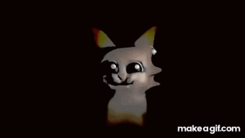 a cartoon cat is standing in the dark with its mouth open .