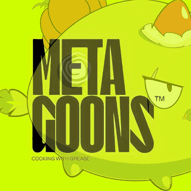 a meta goons logo with a cartoon character on it