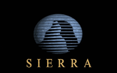 a logo for the company sierra with a blue sphere